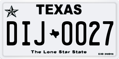 TX license plate DIJ0027