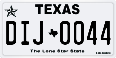 TX license plate DIJ0044