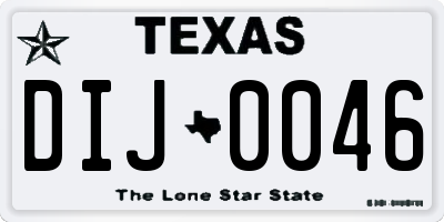 TX license plate DIJ0046