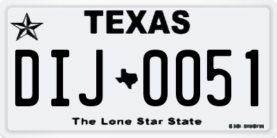 TX license plate DIJ0051