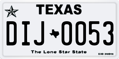 TX license plate DIJ0053