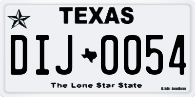 TX license plate DIJ0054