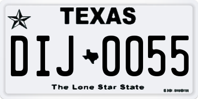 TX license plate DIJ0055