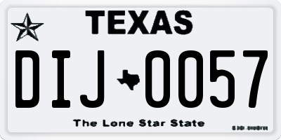 TX license plate DIJ0057
