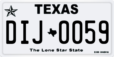 TX license plate DIJ0059