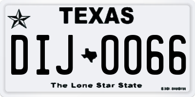 TX license plate DIJ0066