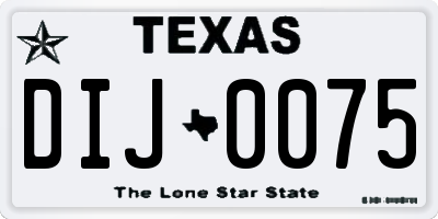 TX license plate DIJ0075