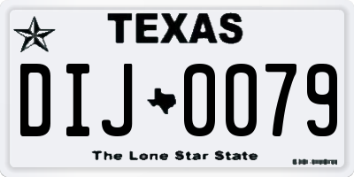 TX license plate DIJ0079
