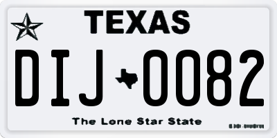 TX license plate DIJ0082
