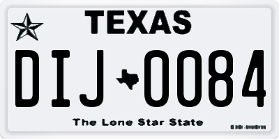 TX license plate DIJ0084