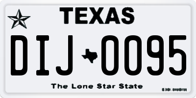 TX license plate DIJ0095