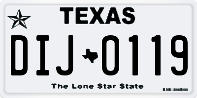 TX license plate DIJ0119