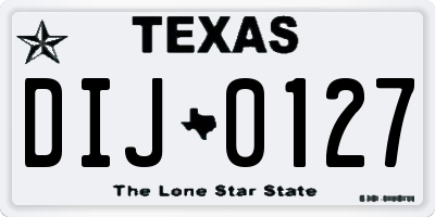 TX license plate DIJ0127