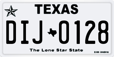 TX license plate DIJ0128