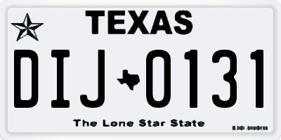 TX license plate DIJ0131