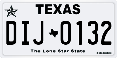 TX license plate DIJ0132