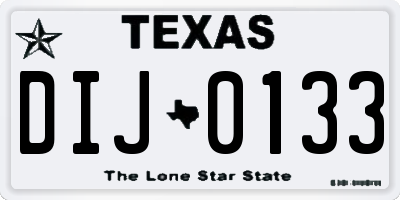 TX license plate DIJ0133