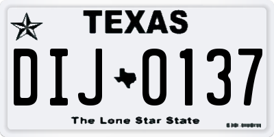 TX license plate DIJ0137