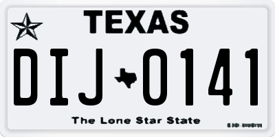 TX license plate DIJ0141