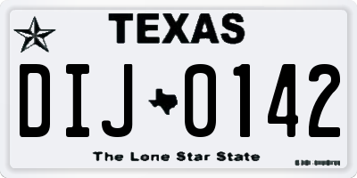 TX license plate DIJ0142