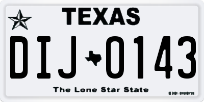 TX license plate DIJ0143