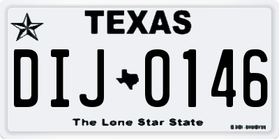 TX license plate DIJ0146