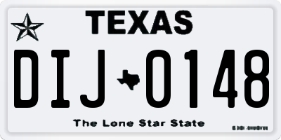 TX license plate DIJ0148