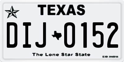 TX license plate DIJ0152