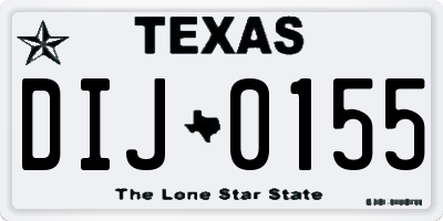 TX license plate DIJ0155