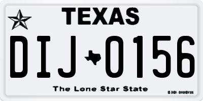 TX license plate DIJ0156