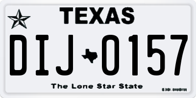 TX license plate DIJ0157