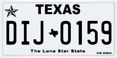 TX license plate DIJ0159
