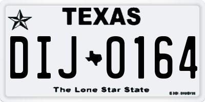 TX license plate DIJ0164