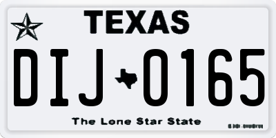 TX license plate DIJ0165