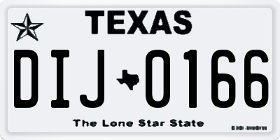 TX license plate DIJ0166