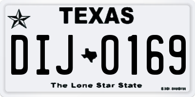 TX license plate DIJ0169