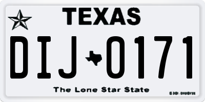 TX license plate DIJ0171