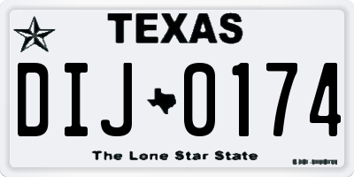 TX license plate DIJ0174