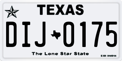 TX license plate DIJ0175
