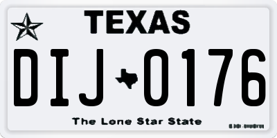 TX license plate DIJ0176