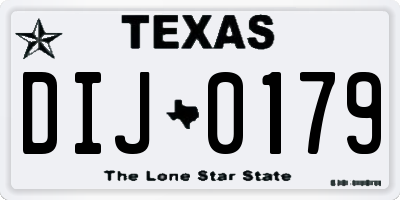 TX license plate DIJ0179