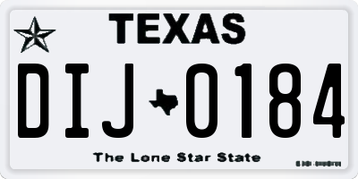 TX license plate DIJ0184