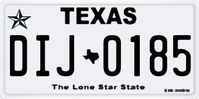 TX license plate DIJ0185