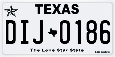 TX license plate DIJ0186