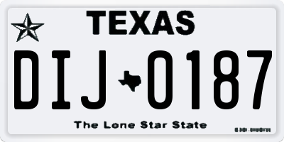 TX license plate DIJ0187