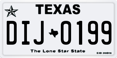 TX license plate DIJ0199