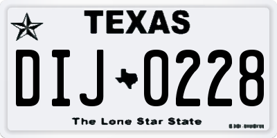 TX license plate DIJ0228