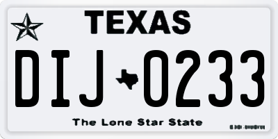 TX license plate DIJ0233