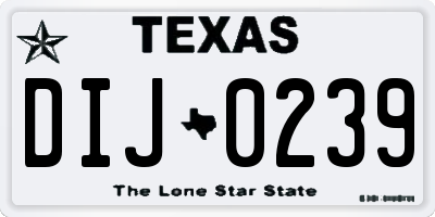TX license plate DIJ0239