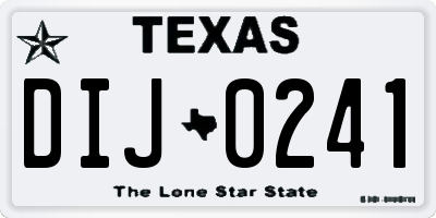TX license plate DIJ0241